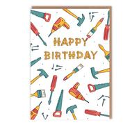 DIY Theme Birthday Card - Cute Illustrations of DIY Essentials 'Happy Birthday' - Cute Birthday For Her For Him