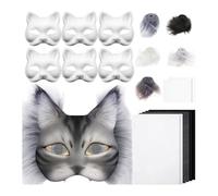 DIY Therian Kit Blank Cat with Fabric Sheet Faux Eye Mesh for Therian Gear Stuff AhP470 (A, One Size)