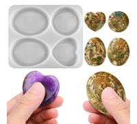 DIY Thumb Worry Stone Resin Silicone Mold for Stress Relax Pocket Stones Epoxy Casting Mold for Men Women Anxiety Stress Relief Meditation Healing Reiki(4 Designs)