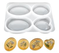 DIY Thumb Worry Stone Resin Silicone Moulds, 4 Designs Heart Round Oval Teardrop Shapes, Stress Relief Anxiety Meditation Pocket Stones Epoxy Casting Mould