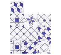 DIY Tile Stickers Geometric Pattern Self Adhesive Wall Decals 15x15cm 10Pcs Nordic Style PVC Material for Living Room Bedroom Bathroom Office