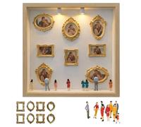 DIY Tiny Museum Silhouette Box, Tiny Museum Frames with Lights Figurines, 2026 Celebrate Your Unique Memories in Style for Anniversary, Wedding, Birthday & Home Décor (Wood Color)
