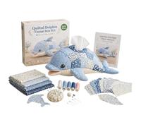 DIY Tissue Box Cover Kit, Quilted O-cean Animal Patchworks Design, Pre-Cut Fabric Sewing Craft for Adults, Whimsical Holder for Bedroom Bathroom Vanity, Makes a Thoughtful Gift