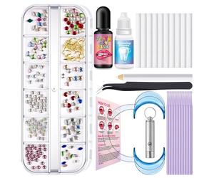 DIY Tooth Gems Kit - 204 Crystal Teeth Decorations for Women, Diamond Tooth Jewelry for Bling Teeth, Starter Kit for Tooth Decoration