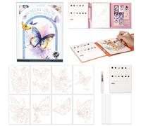 DIY Tri-Fold Watercolour Colouring Book, Creative Stress Relief Kit, Watercolor Pad for Beginners, Art Therapy Travel Set, DIY Stress Relief Kit Suitable for Beginners