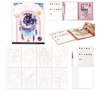 DIY Tri-Fold Watercolour Colouring Book, Creative Stress Relief Kit, Watercolor Pad for Beginners, Art Therapy Travel Set, DIY Stress Relief Kit Suitable for Beginners