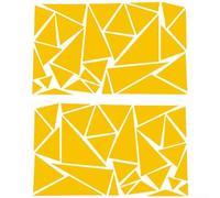 DIY Triangle Car Bumper Sticker Creative Vinyl Decal for Truck RV SUV Both Sides Weatherproof PVC Automotive Exterior Moulding Trim 100x60cm Black White Yellow(Yellow)