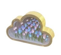 DIY Tulip Night Light, Cloud Tulip Lamp, Lamp in Cloud Design, Mirror Cloud Shaped Tulip Lamp, Tulip Lamp in Cloud Design, Flower LED Night Lights for Bedroom, Tulip Cloud Desk Lamp (Mixed color)