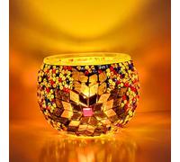 DIY Turkish Mosaic Candle Holder Set Simple Colorful Round Night Light Kid Desk Ornament Coffee Shop Decor Couple Home Handmade Creative Festival Giftatmosphere Creation Adult Handmade Festival Gift