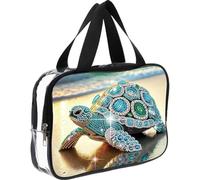 DIY Turtle Diamond Art Rhinestone Makeup Bag Transparent PVC Storage Pack Gift (XHZ016)