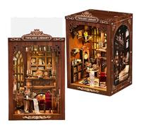 DIY Twilight Library Miniature Book Nook, Retro Bookend, 3D Assembly Craft Kit, Cozy & Nostalgic Style, Suitable for Adults