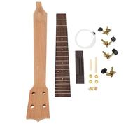 DIY Ukulele Neck Kit, Make Your Own DIY Kit Ukulele Neck Rosewood Fingerboard String Knob and Bridge Set Ukulele Guitar Handwork for Handcraft Concert Ukuleles Replacement Part