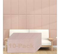 DIY Upholstered Wall Panels Peel and Stick Headboard - 11.8'' X 23.6'' 3D Anti-Collision Wall Padding for Kids Autism - Adhesive Padded Soft Wall Panels for Bedroom/Playroom(Champagne,10 Pcs)