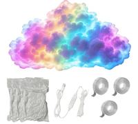 DIY USB-Powered Thundercloud LED Light Decor, 3D Thunder Cloud Lights with Music Sync & Multicolor Effects, Ceiling or Wall Decor,for Bedroom,Gaming,Kids Room (236.22/6m)