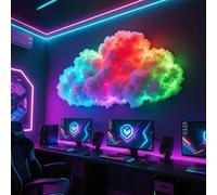 DIY USB-Powered Thundercloud LED Light Decor, LED Cloud Light with Music Rhythm, DIY 3D Thundercloud Night Light, USB Powered, Vibrant Glow, Clouds Lamp for Bedroom & Gaming Room (157.48in)