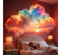 DIY USB-Powered Thundercloud LED Light Decor with Music Rhythm, 3D Cloud Lights for Ceilin, Vibrant Glow, Clouds Lamp for Ceiling Bedroom Ambiance Office Party (19.6ft)