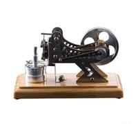 DIY Vacuum Engine Model Kit, Educational Science Experiment Toy with Metal Body and Wooden Base, Steam Heat Motor Model for Students Teaching