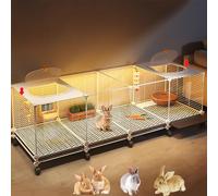 DIY Viewing Rabbit Cage, Bunny Cage, Transparent Rabbit Villa, HD Resin Front Panel, Openable Transparent Skylight