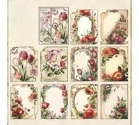 DIY Vintage Materials Paper Set, 30 Pieces for Scrapbooking and Craft Projects, 14x11cm, Great for Collage and Planner Use (2 Red)