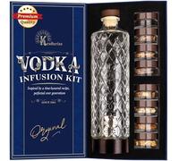 DIY Vodka Gifts for Men - DIY Vodka Infusion Set - Whiskey Making Kit - Decanter Set with Botanicals & Wood Chips - Bourbon Decanter & Birthday Gifts for Men
