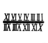 DIY Wall Clock Numbers Kit with Roman & Arabic Numerals- Quartz Movement Hands Replacement Parts for Home Decor- Black Gold Silver Plastic Digits 2cm(Black Roman Numeral)
