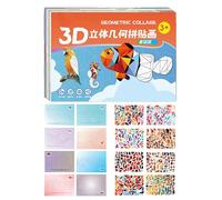 DIY Wall Collage - 26cm | Paper Geometric Jigsaw Toys Puzzle | Geometric Collage Arts Kit | Craft Workshop Art | For Boys Girls Adults Kindergarten School Nursery Birthday Christmas New Year