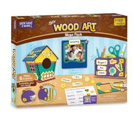 DIY Wood Art Mega Pack | Make Customized 3 Photo Frames, 1 Pen Stand and 1 Bird House | Painting & Colouring Kit | Birthday Gift for Kids Age 5,6,7,8 | Art & Craft kit for 6 Year Old Kids