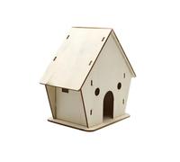 DIY Wood Birdhouse Kit Unfinished Log Home Craft Project with Paint Wooden Crafts Boys and Girls Graffiti Bird Nest for Garden, Backyard(Color 5)