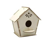 DIY Wood Birdhouse Kit Unfinished Log Home Craft Project with Paint Wooden Crafts Boys and Girls Graffiti Bird Nest for Garden, Backyard(Color 4)