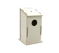 DIY Wood Birdhouse Kit Unfinished Log Home Craft Project with Paint Wooden Crafts Boys and Girls Graffiti Bird Nest for Garden, Backyard(Color 6)