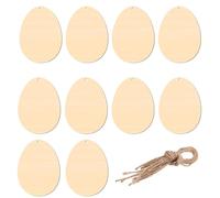DIY Wood Cutouts, Paintable Easter Eggs, Unfinished Ornaments with Smooth, Natural Wood Shapes, Craft Supplies with Creative Fun, Decorations for Party Family Gathering 3.15x2.36 Inches