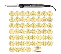 DIY Wood/Leather Burning Set, Wood Burning Kit, DIY Wood Burning Letters Stencils Set, Soldering Iron Kit, Wood Burning Pyrography Pen, Alphabet Number Template for DIY Embossing Carving Craft (B)
