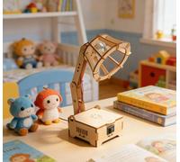 DIY Wooden Bendable Desk Lamp Kit - Kids STEM Educational Craft Set for Hands-On Maker Science Projects