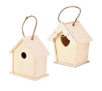 DIY Wooden Bird House Easy to Build and Color Arts Crafts Kids Creative Expression Suitable for Ages 8-12 Decorations for Trees/Balcony, Heart Shaped/Round, Composite Wood Material