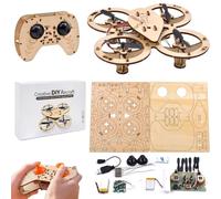 DIY Wooden Building Blocks Flying, Upgraded DIY Wooden Drone Model Kit, Remote Control Mini Quadcopters for Teens & Adults To Assemble And Fly