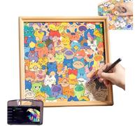 DIY Wooden Cat Puzzle Frame - Creative Handmade Photo Frame for Pet Lovers, Craft Lovers & Self-Made Gift, Ideal for Boys & Girls, Puzzles Decor