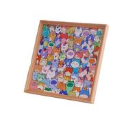 DIY Wooden Cat Puzzle Frame, Wooden Coloring , Creative Paintable 3D Cats Puzzle Photo Frame for Home Decoration Craft Lover (No Pen)