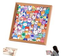 DIY Wooden Cat Puzzle Frame, Wooden Coloring Puzzle, Creative Paintable Photo Frame, Cat Decor for Home Decoration Craft Lover (Non-color Markers)