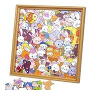 DIY Wooden Cat Puzzle Frame, Wooden Coloring Puzzle Included Markers, 3D Cat Shaped Woodens Jigsaw Puzzles for Home Decoration Craft Lover (Rabbit, No Colors)
