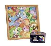 DIY Wooden Cat Puzzle Frame, Wooden Coloring Puzzle, Paintable Creative Handmade Photo Frame, Cat Puzzles Decor for Home Decoration Craft Lover