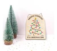 DIY Wooden Christmas Lights Baby's First Christmas Fingerprints Craft Hanging Sign Decor, 1st Xmas Fingerprint Art Craft Keepsake from Kids, Holiday Xmas Crafts Gift, School Activity (Paint Included)