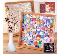 DIY Wooden Coloring Puzzle, 2026 New Colored Cat Shaped Wooden Puzzle Frame, Creative Paintable Handmade Wooden Puzzle, Gifts for Cats Lovers, for Home Decoration Craft Lover (24 Colors)