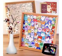 DIY Wooden Coloring Puzzle, 2026 New Colored Cat Shaped Wooden Puzzle Frame, Creative Paintable Handmade Wooden Puzzle, Gifts for Cats Lovers, for Home Decoration Craft Lover (12 Colors)