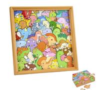DIY Wooden Coloring Puzzle, Creative Paintable Puzzle Photo Frame, Cute Cat Shaped Wooden Jigsaw Puzzles Craft Kit for for Pet Lovers, Home Decoration and Self-Made Gift (Dinosaur, No Pens)