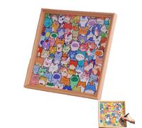 DIY Wooden Coloring Puzzle, Creative Paintable Puzzle Photo Frame, Cute Cat Shaped Wooden Jigsaw Puzzles Craft Kit for for Pet Lovers, Home Decoration and Self-Made Gift (Kitten, No Pens)