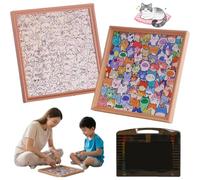 DIY Wooden Coloring Puzzle, DIY Wooden Cat Puzzle Frame-Paint, with Markers and Paintable, Cute Cats Shaped, Jigsaw Creative Craft Kit 3D Photo Frame, Ideal for Craft Lovers (Cat, 36Color Pens)