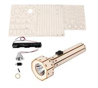 DIY Wooden Flashlight STEM Kit - Build Your Own Torch Science Project With Electronic Components | Educational Assembly Activity For Students, Learning Experiments, Camping And Outdoor Exploration