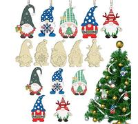 DIY Wooden Gnome, Blank Wooden Gnomes Cutouts, Raw Wood Gnomes Shapes, 25 Pieces Unfinished Gnome Christmas DIY Home Decorations, Party Favors, Nat Gnomes Ornaments