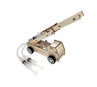 DIY Wooden Hydraulic Fire Truck Science Experiments for Kids - STEM Science Kits Educational Engineering Project, Build Your Own Ladder Truck Model Activity Toy for Children Boys Girls Ages 8 9 10 11