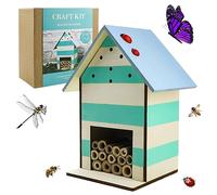 DIY Wooden Insect House, Bee House, Bug House Hotel, Insect Hotel for Bee, Butterfly, Ladybugs and bugs, 11.2 x 12.5 x 21 cm